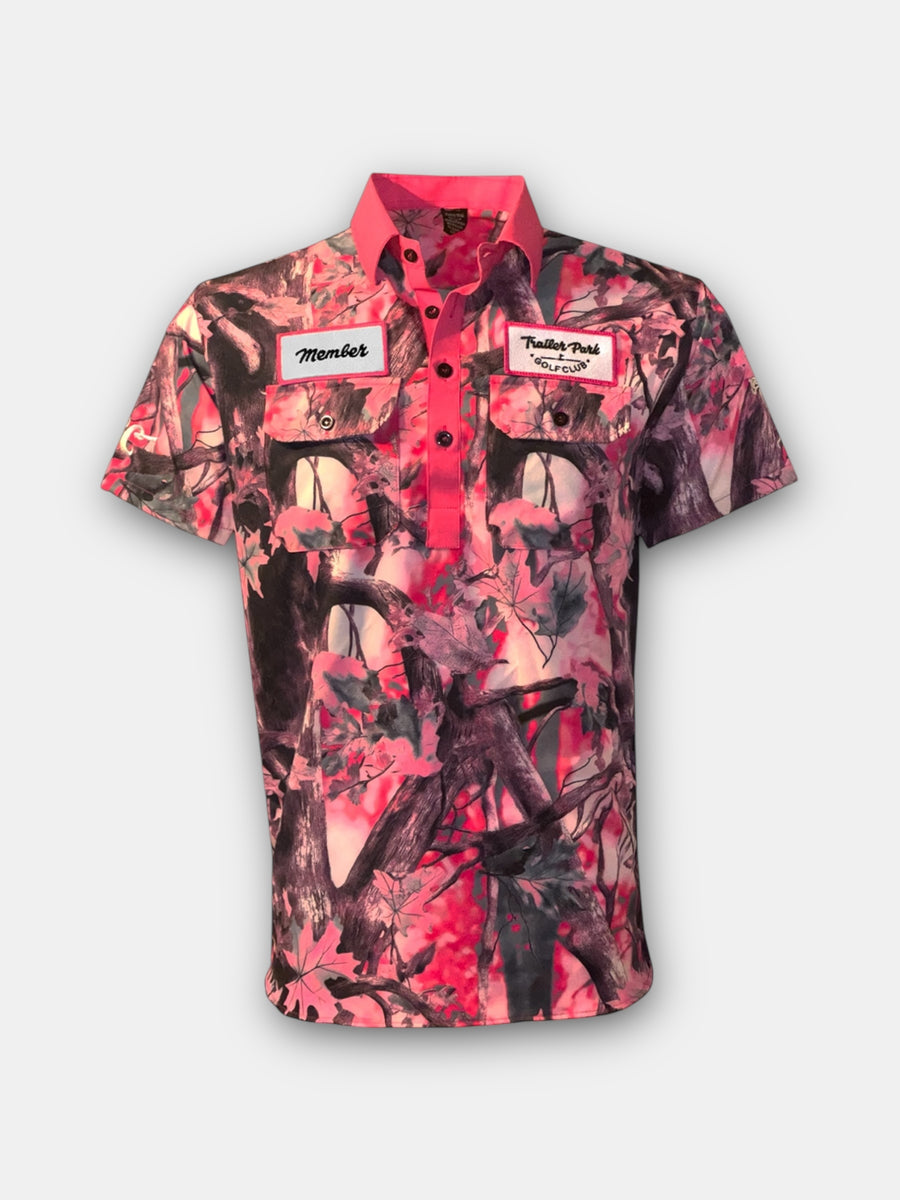 MEMBER POLO - PINK CAMO – Trailer Park Golf Club