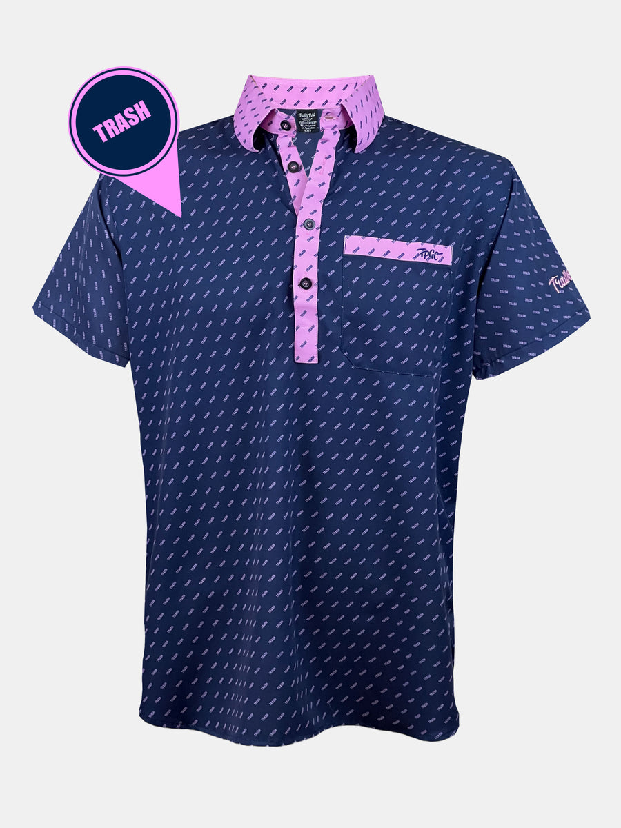 CLASSY POLO - TRASH NAVY/PINK – Trailer Park Golf Club