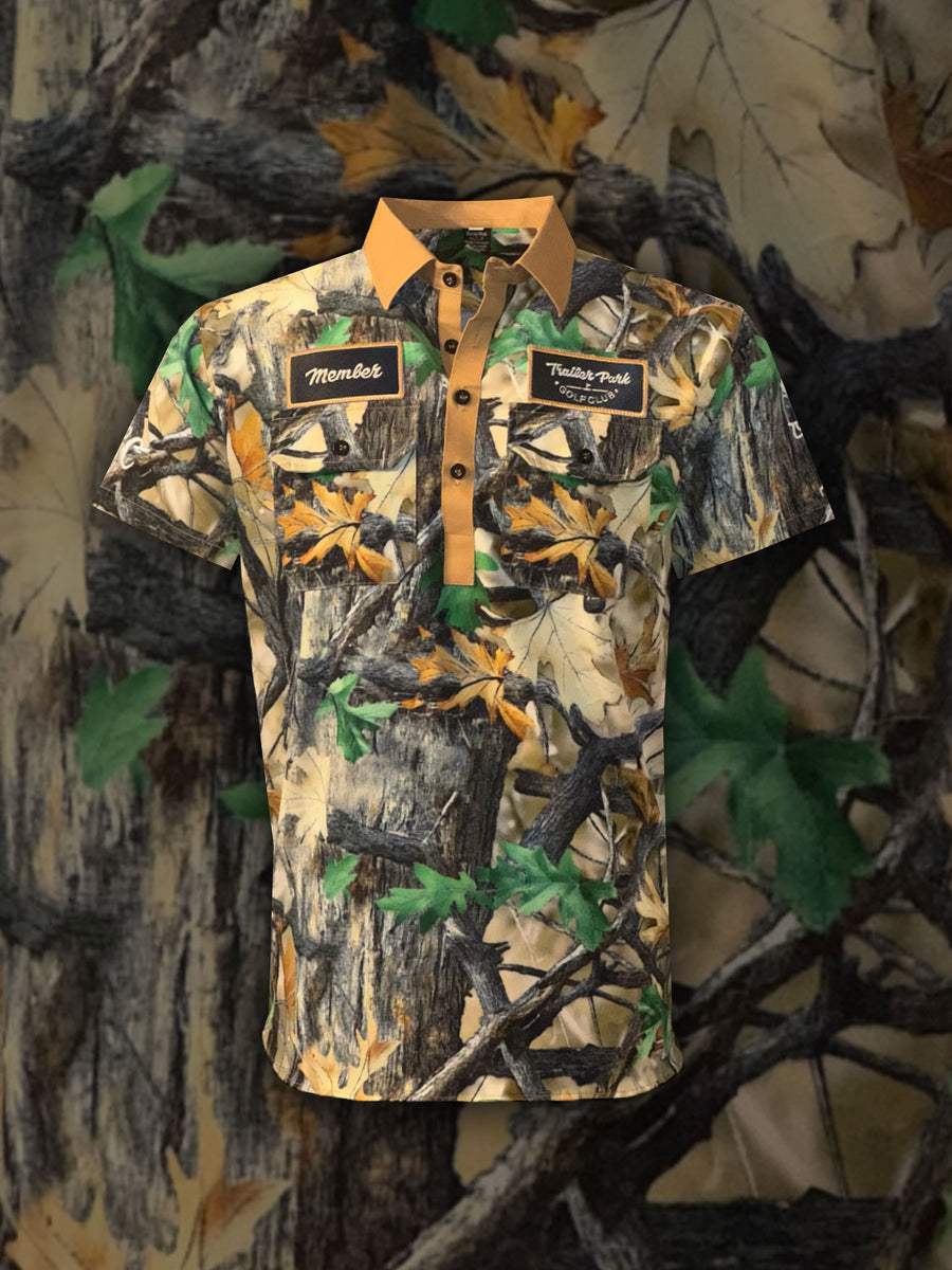 BIG & TALL - MEMBER POLO - TREESTAND CAMO – Trailer Park Golf Club