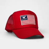SKULL FLAG TRUCKER — Foam Trucker — Silver