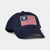 SKULL FLAG TRUCKER — Dad Hat — Navy