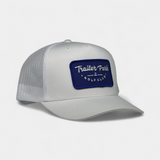 BLUE PATCH TRUCKER — 5 Panel Snapback — Silver