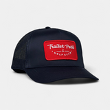 RED PATCH TRUCKER — 5 Panel Snapback — Navy