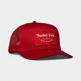 RED PATCH TRUCKER — 5 Panel Snapback — Red