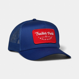 RED PATCH TRUCKER — 5 Panel Snapback — Royal Blue