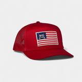 TRAILER FLAG TRUCKER — 5 Panel Snapback — Red