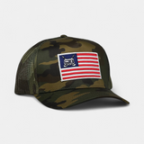 TRAILER FLAG TRUCKER — 5 Panel Snapback — Camouflage