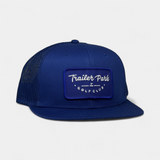 BLUE PATCH TRUCKER — 6 Panel Flatbill — Royal Blue