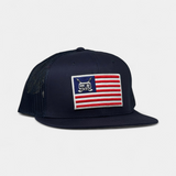 TRAILER FLAG TRUCKER — 6 Panel Flatbill — Navy