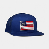 TRAILER FLAG TRUCKER — 6 Panel Flatbill — Royal Blue