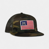 TRAILER FLAG TRUCKER — 6 Panel Flatbill — Camouflage