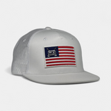 TRAILER FLAG TRUCKER — Big Ass Snapback — White