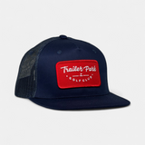 RED PATCH TRUCKER — Big Ass Snapback — Navy