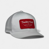 RED PATCH TRUCKER — Flexfit — Silver