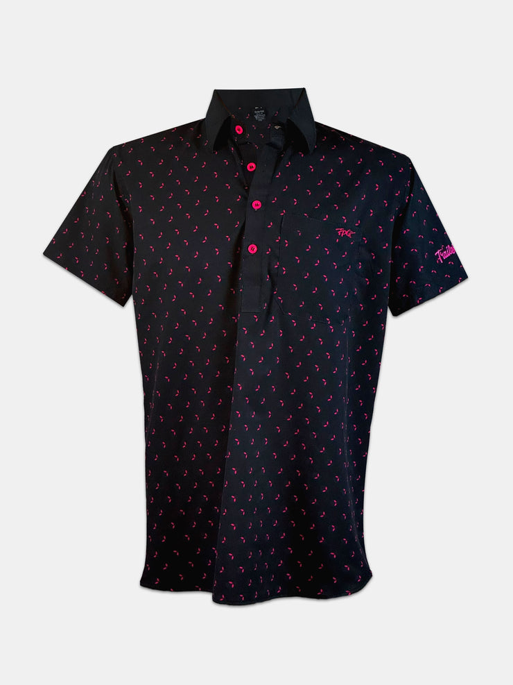 CLASSY POLO - SPACEMAN - BLACK/PINK