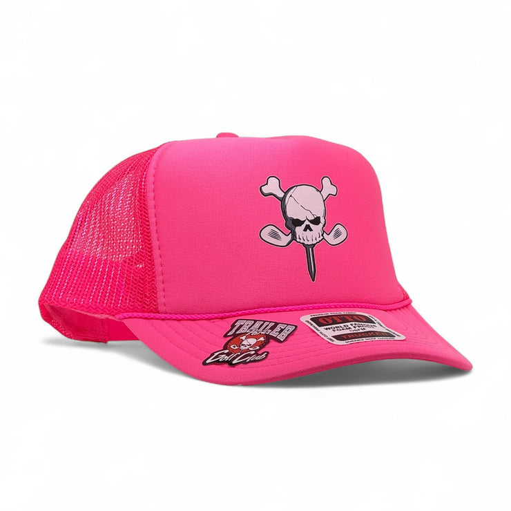 FOAM TRUCKER - SKULL & BONES - NEON PINK