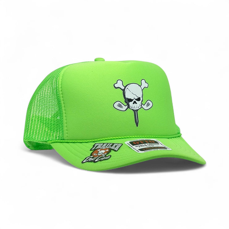 FOAM TRUCKER - SKULL & BONES - NEON GREEN