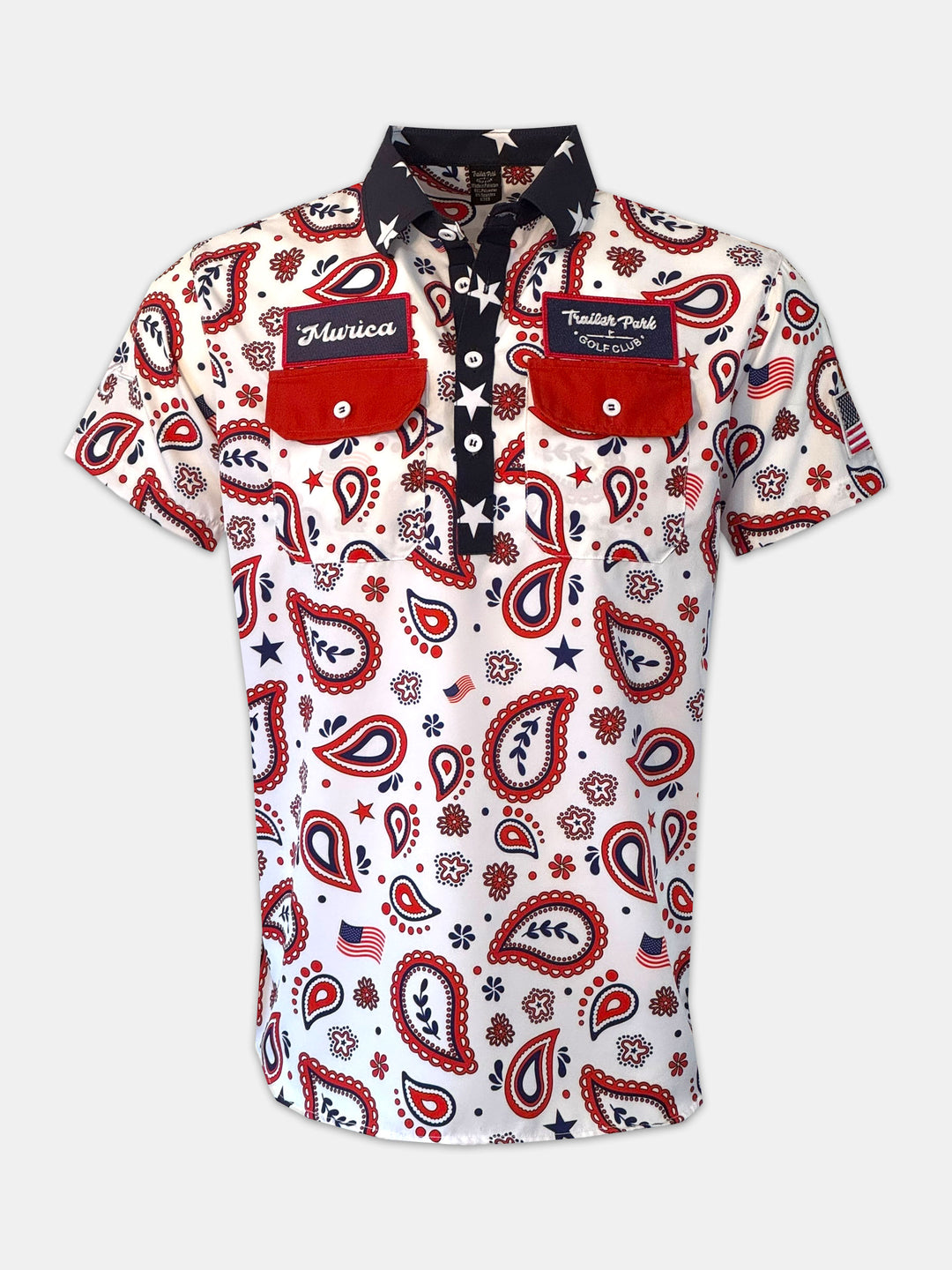 MEMBER POLO - 'MURICA - USA PAISLEY – Trailer Park Golf Club
