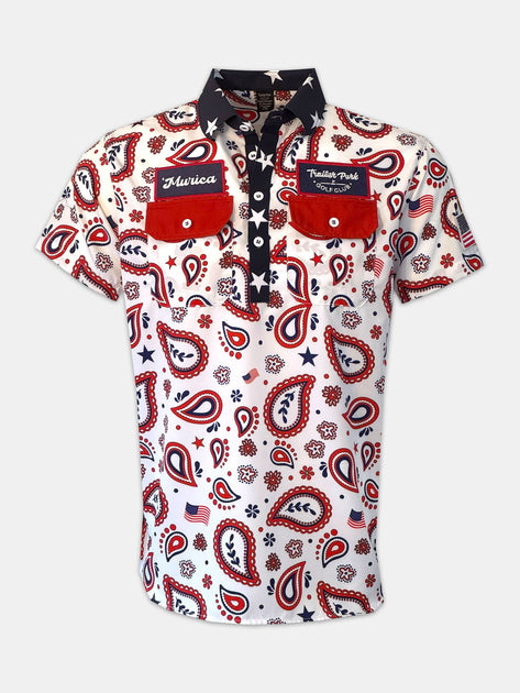 MEMBER POLO - 'MURICA - USA PAISLEY – Trailer Park Golf Club