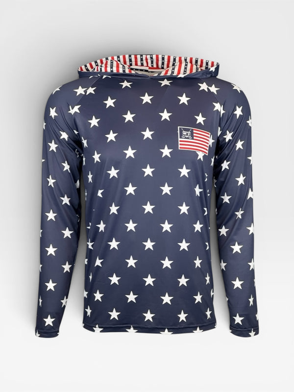 LIGHTWEIGHT PERFORMANCE HOODIE - USA BLUE