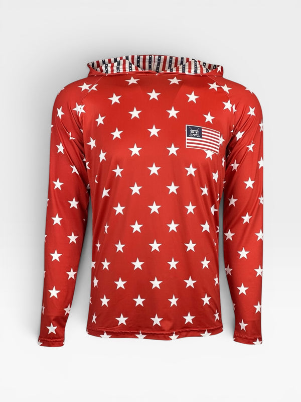LIGHTWEIGHT PERFORMANCE HOODIE - USA RED